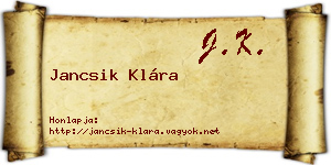 Jancsik Klára névjegykártya