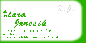 klara jancsik business card